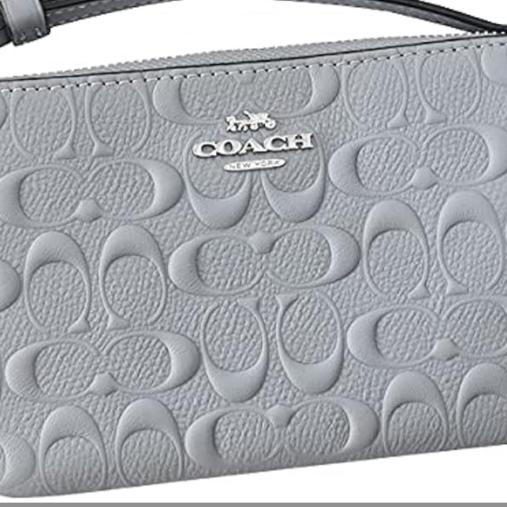 Springtime Coach Signature Leather Corner Zip Wristlet (Twilight) - NWOT - Picture 6 of 13